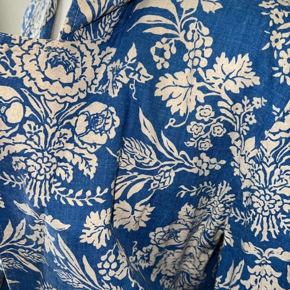 NWOT 1990’s  Vintage Cathy Daniel’s Blue White Floral Linen Cotton Blazer S - Picture 3 of 12